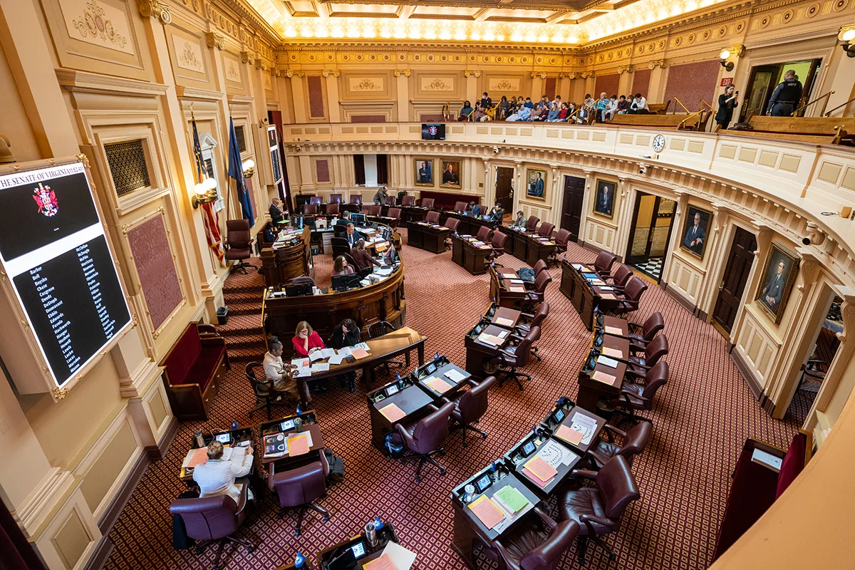 aerial view of a General Assembly chamber