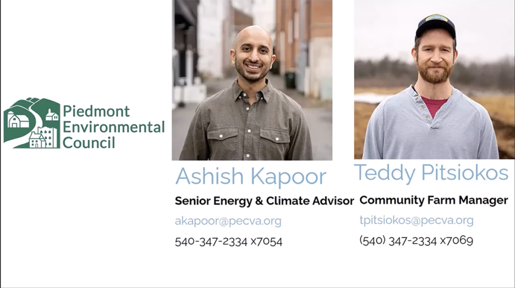 Slide showing headshots and information on presenters from PEC, Ashish Kapooor and Teddy Pitsiokos.