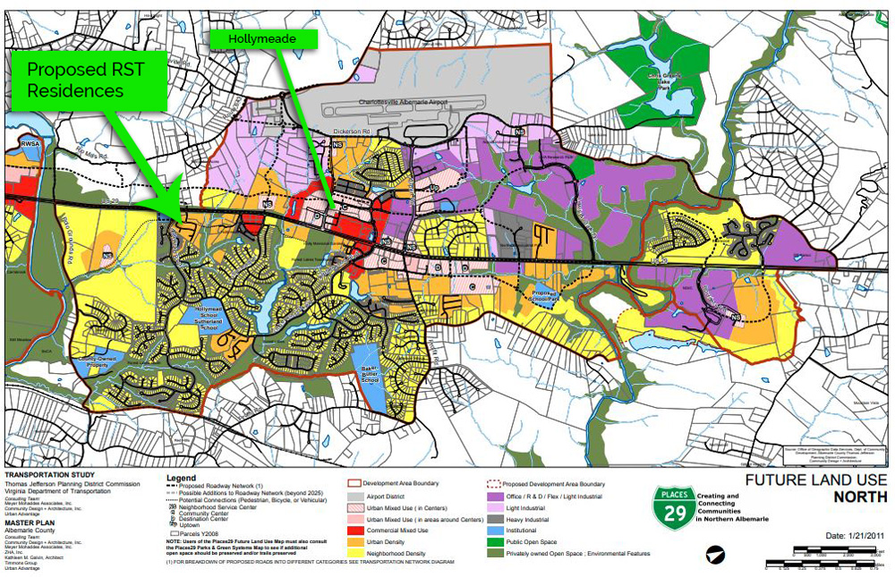 RST Residences on Places 29 North Future Land Use Map