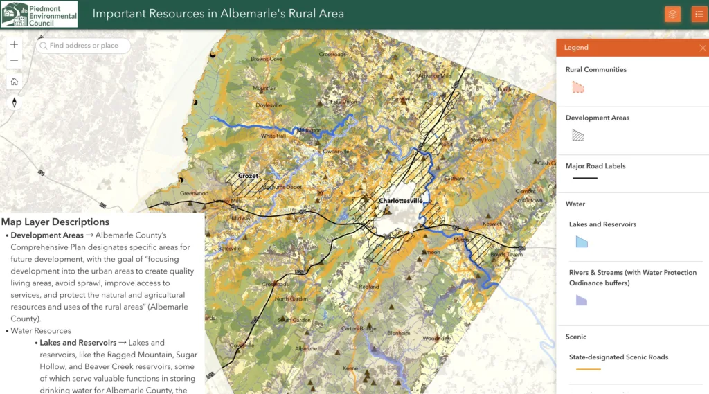 Albemarle County Rural Area – PEC Interactive Map