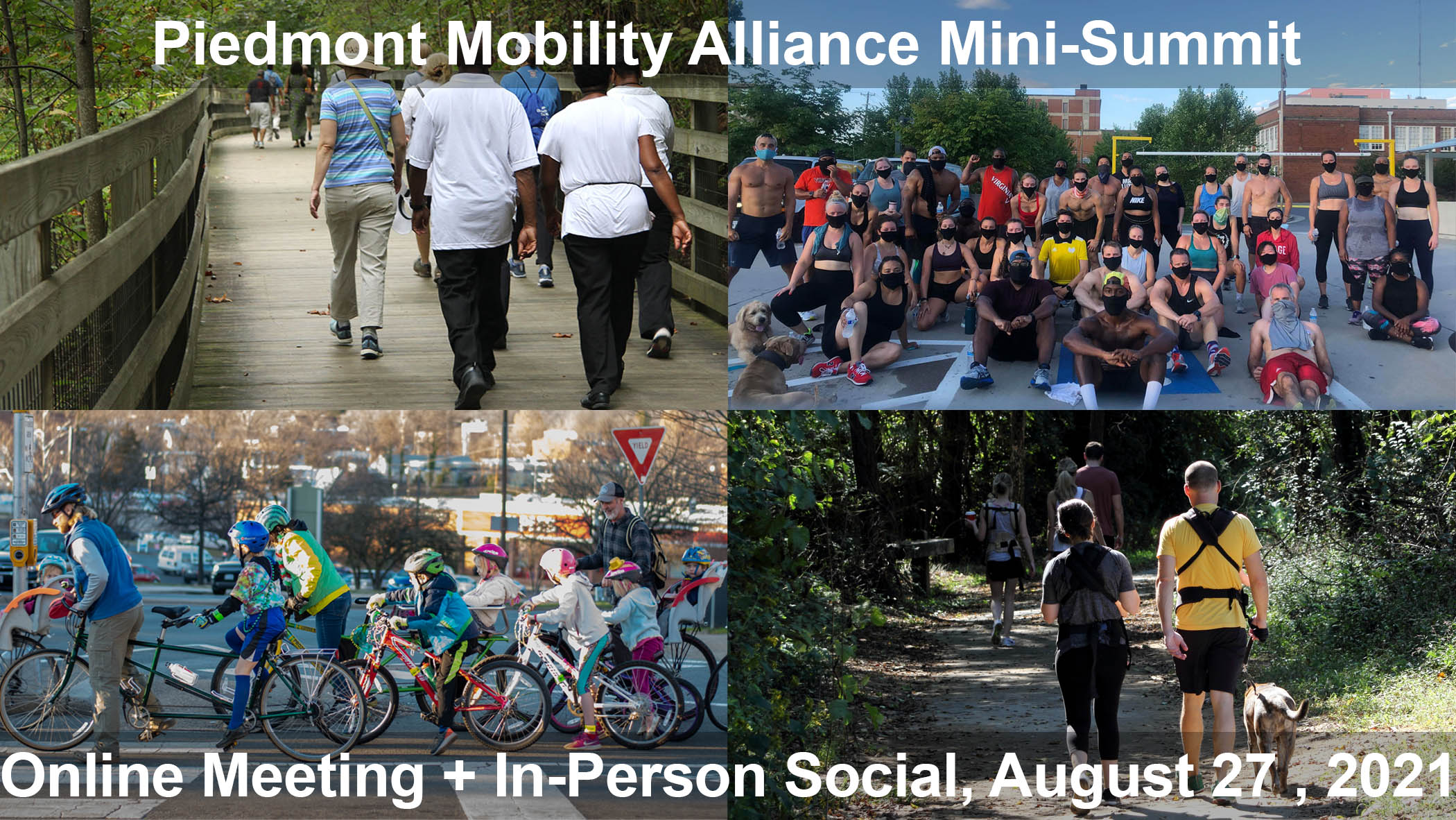 Piedmont Mobility Alliance Mini-Summit graphic with images of people outdoors