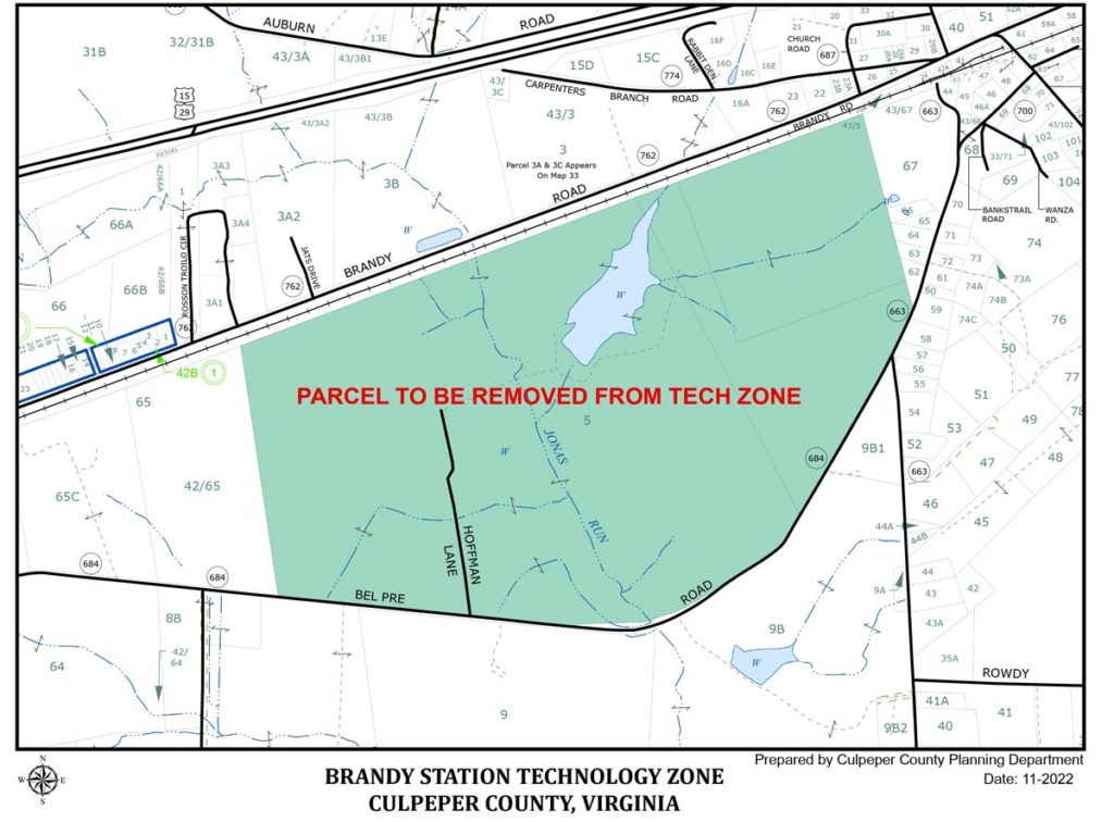 brandy technology zone map showing parcel that should be removed from tech zone