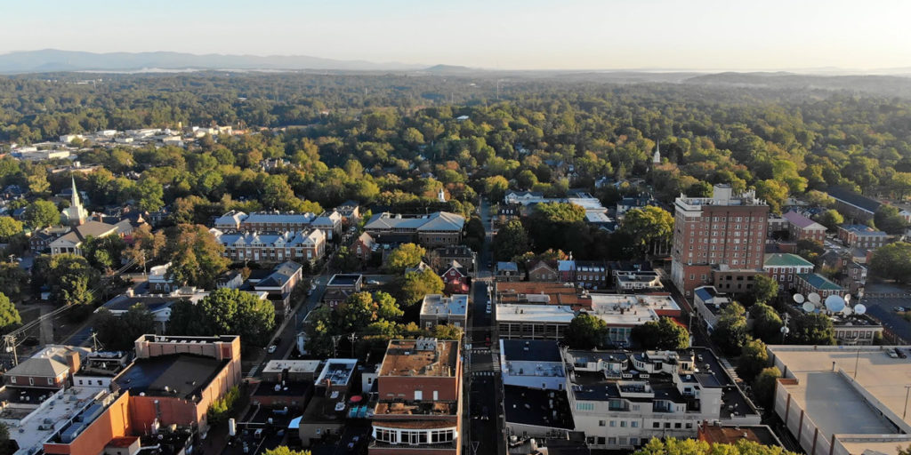 aerial of charlottesville