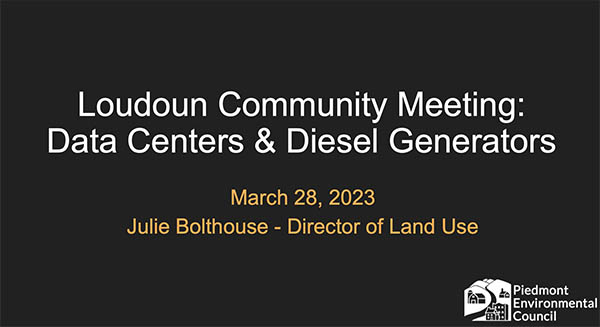 PEC Presentation on Data Centers & Potential Reliance on Backup Diesel Generators