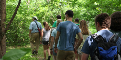 Fellows on a tour of the Bruce Jones Nature Sanctuary