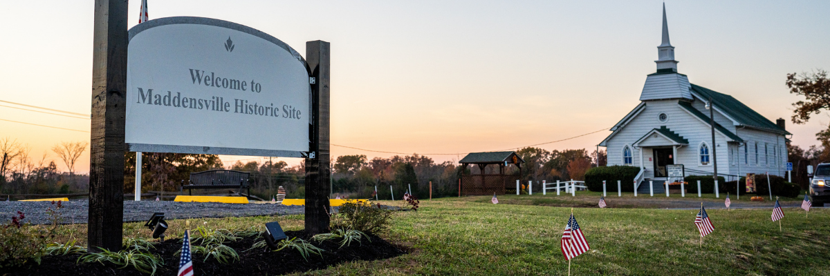 image of Maddensville Historic Site sign