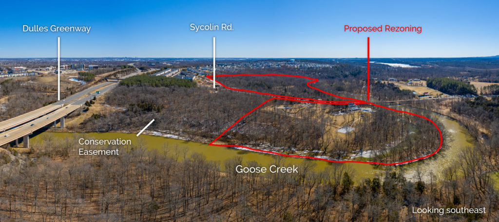 aerial photo of goose creek overlook rezoning looking southeast