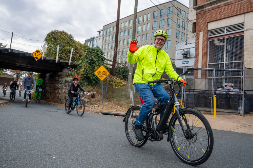 Costumed bike rider(s) in the 2025 Halloween Bike Ride.