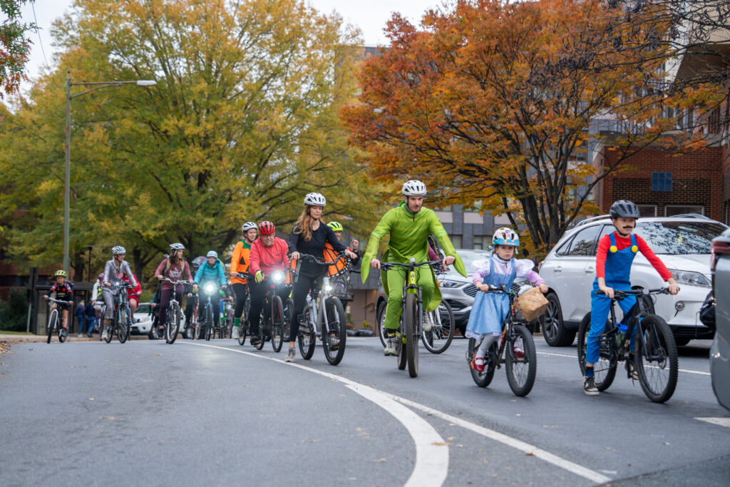 Costumed bike rider(s) in the 2025 Halloween Bike Ride.