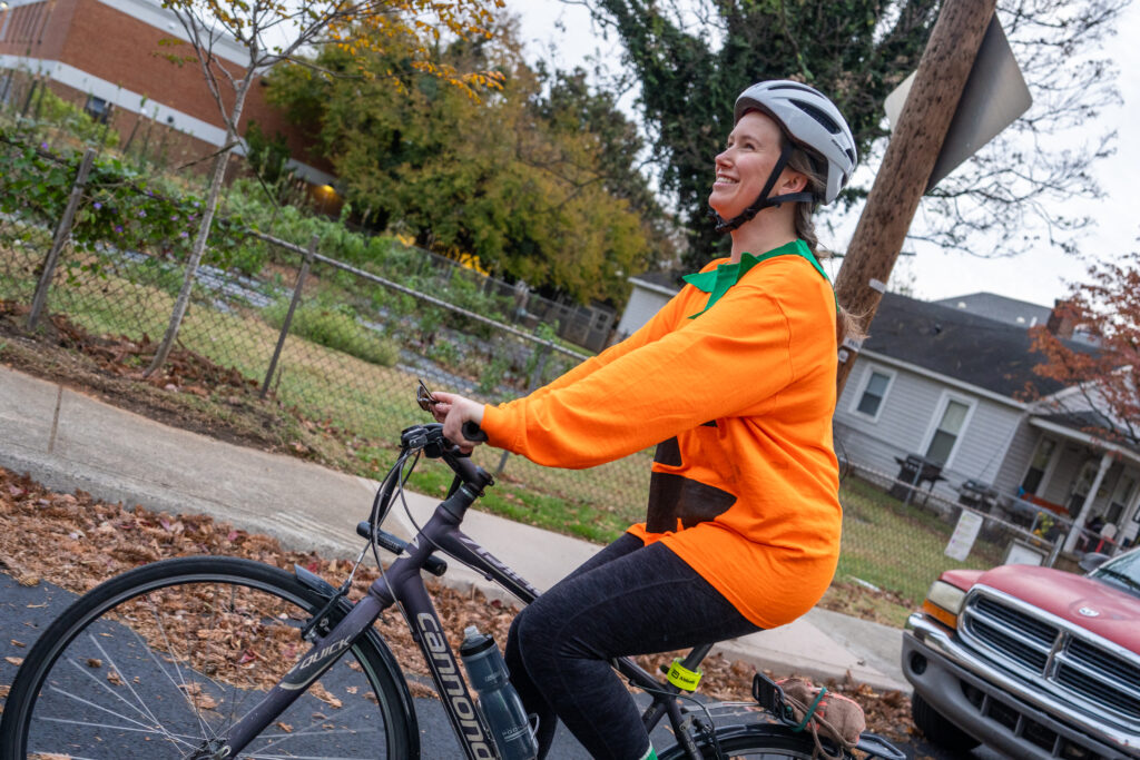 Costumed bike rider(s) in the 2025 Halloween Bike Ride.
