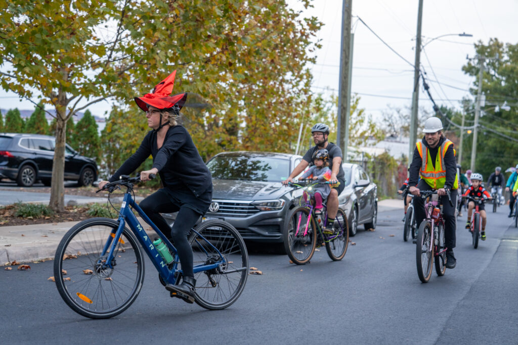 Costumed bike rider(s) in the 2025 Halloween Bike Ride.