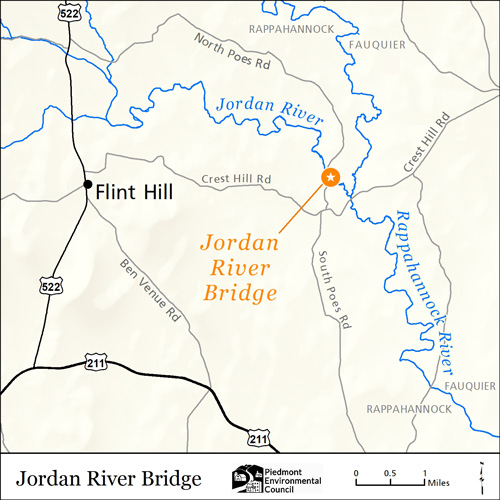 map of the jordan river bridge in rappahannock county