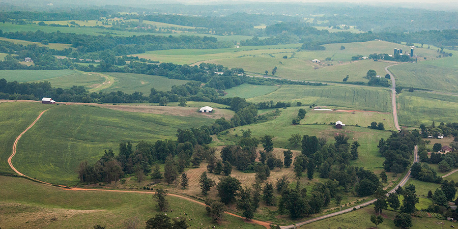 aerial image of farmland