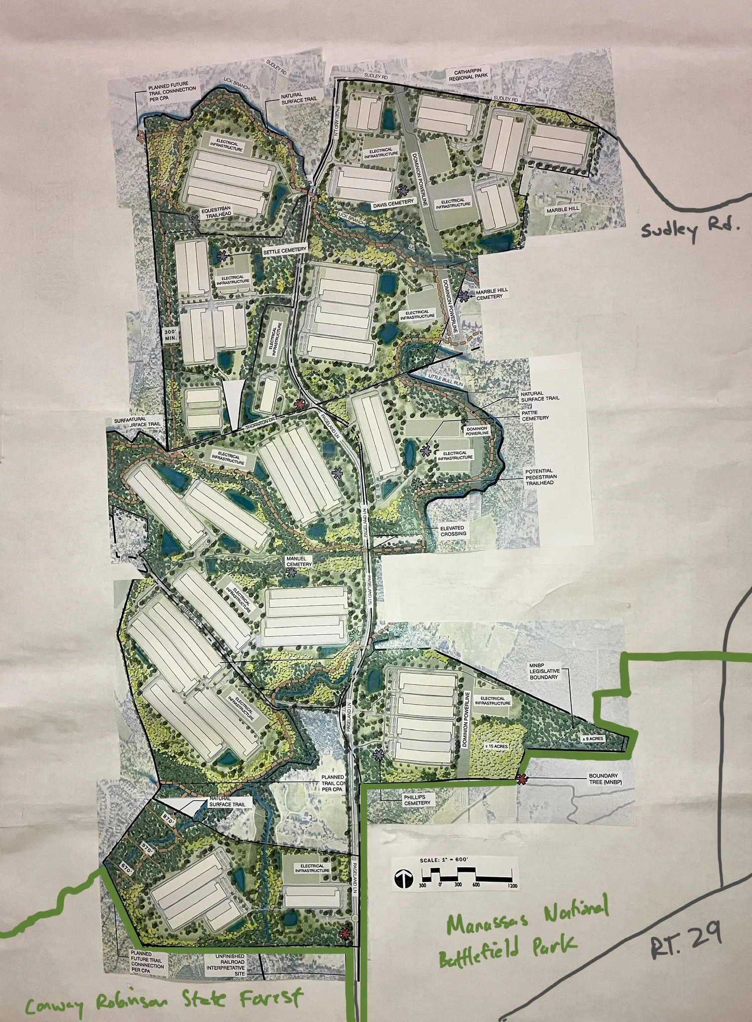 stitched together rendering of digital gateway proposal