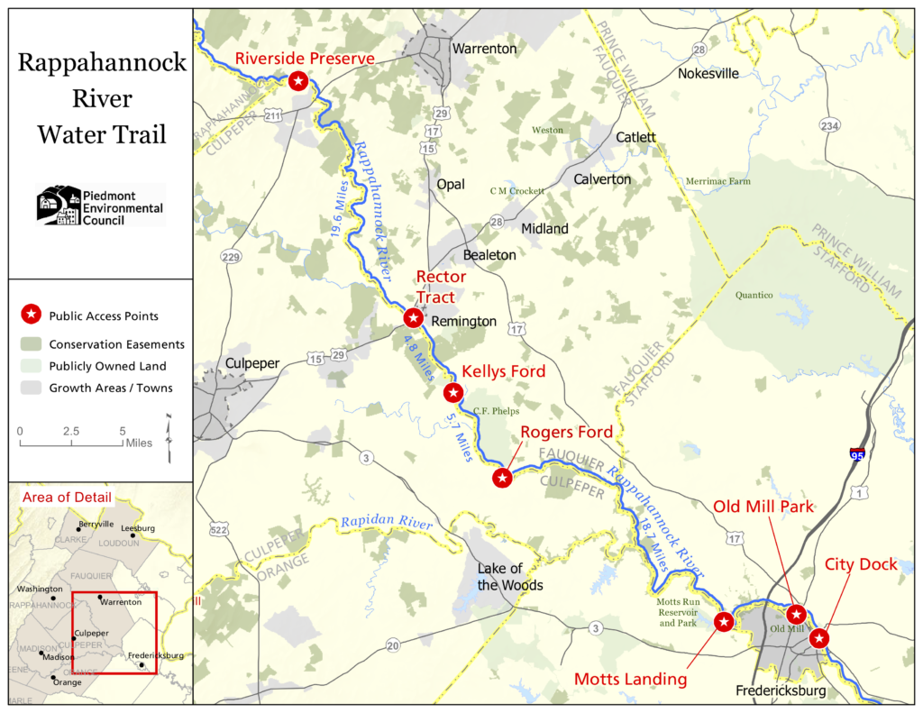 map of rappahannock river public access points