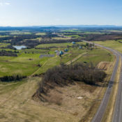 aerial image of a road through a rural area