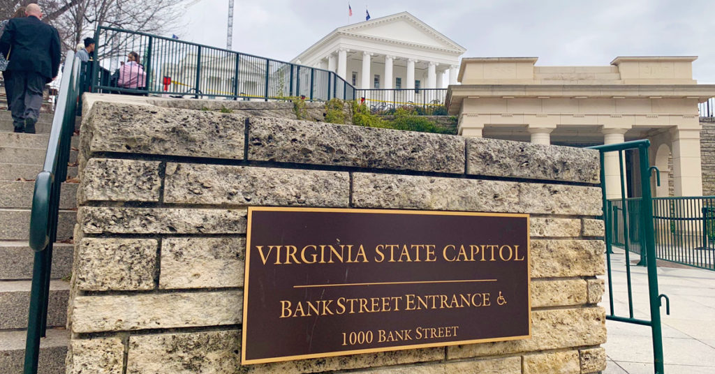 virginia state capitol building sign