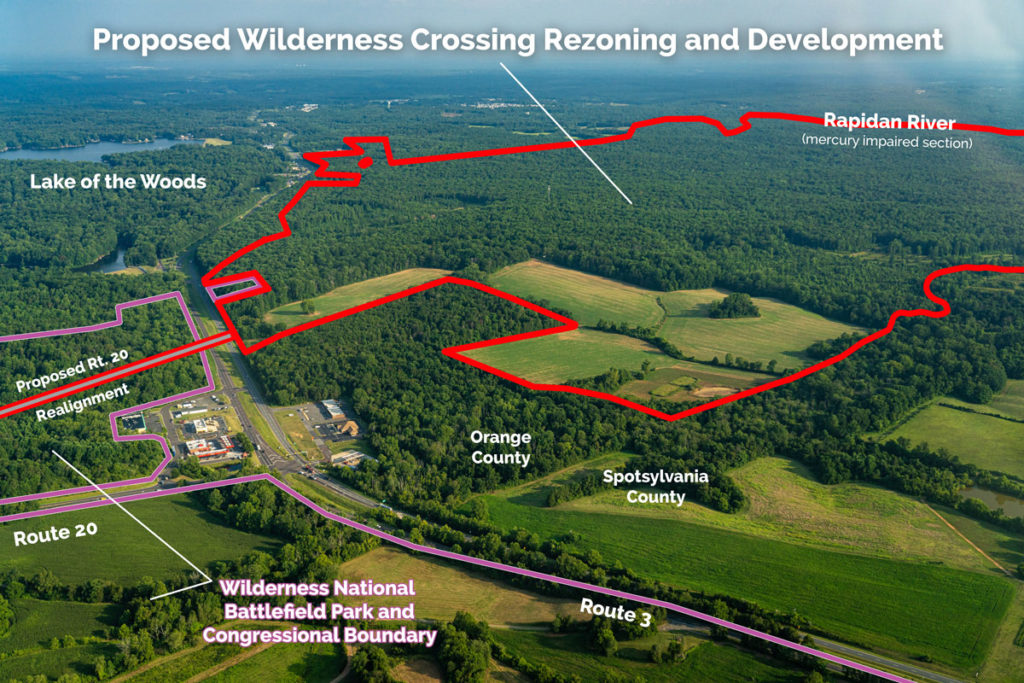 aerial photo of orange county where wilderness crossing is proposed